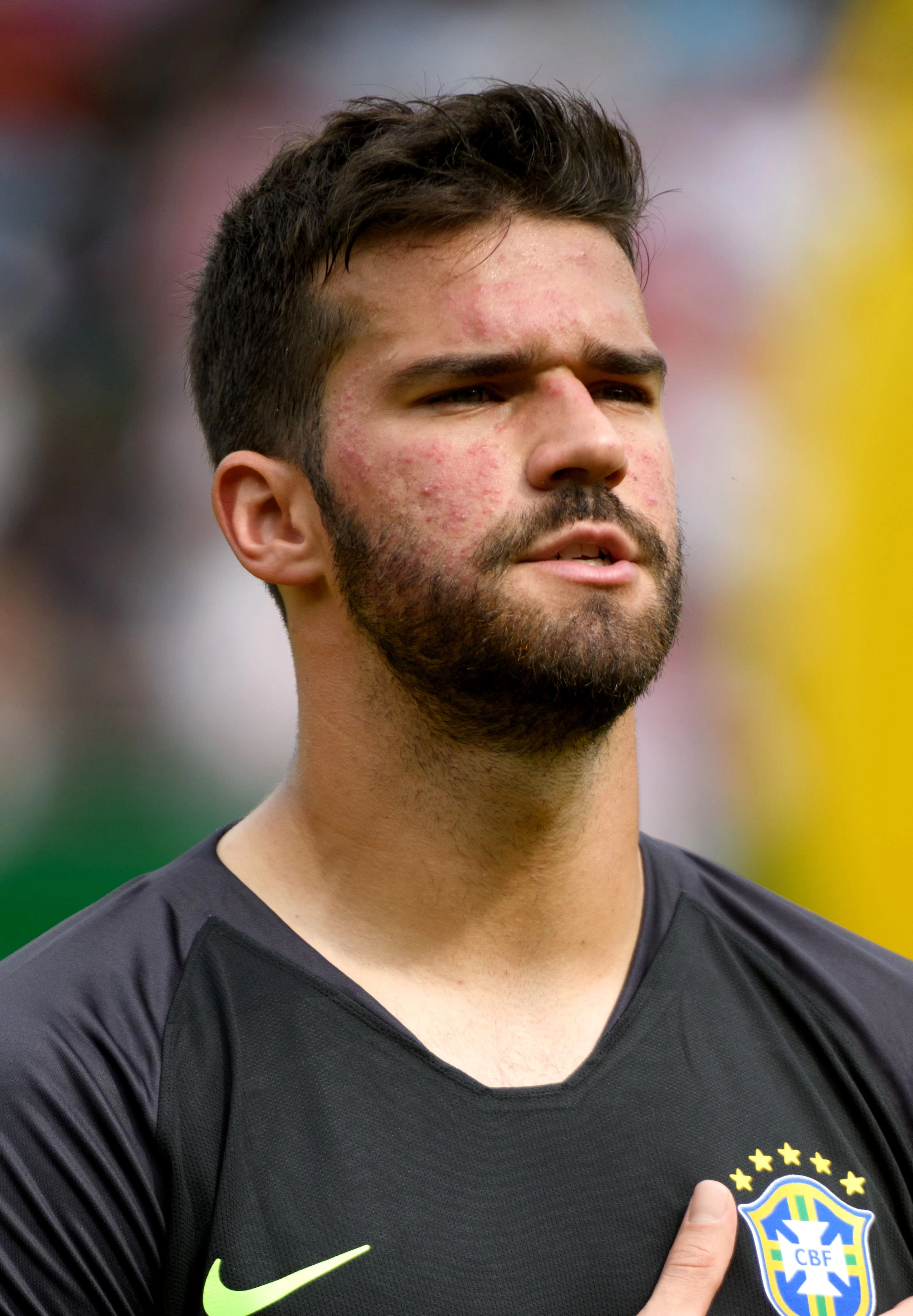 Alisson em 2018 pela Seleção Brasileira