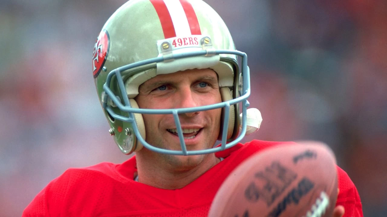 Joe Montana em partida do San Francisco 49ers, em outubro de 1989, considerado uma das maiores lendas da NFL